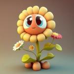 Smiling Flower Character – Whimsical Clay Art for Joyful Decor