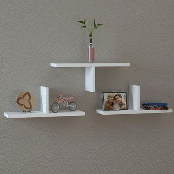 Staggered Trio Wall Shelf – 3 Pc Minimalist Display Set