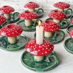 Mushroom Charm Candle Stand – 1 Pc Whimsical Mushroom Candle Holder