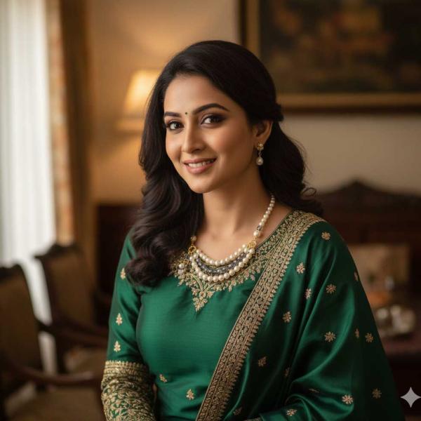 Graceful Cascade Pearl & Smokey Crystal Statement Necklace