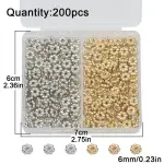 200 Pcs 6mm Snowflake Gold/Silver Plated CCB Spacer Loose Beads DIY Set Box For Bracelet Necklace Jewelry Accessories