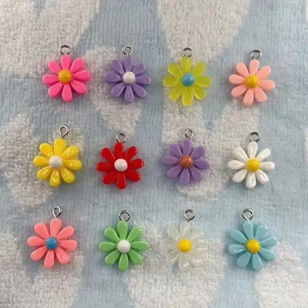50pcs Sunflower and Daisy Charms for DIY Jewelry Earrings Pendant Necklace Making - 17x22mm