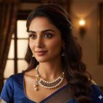 Graceful Cascade Pearl & Smokey Crystal Statement Necklace