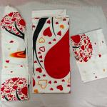 Double Size King cotton bed sheet size (7 4"×8 3") feet with 2 Pcs pillow cover, ‎1 Pc Bolster Pillow Cover