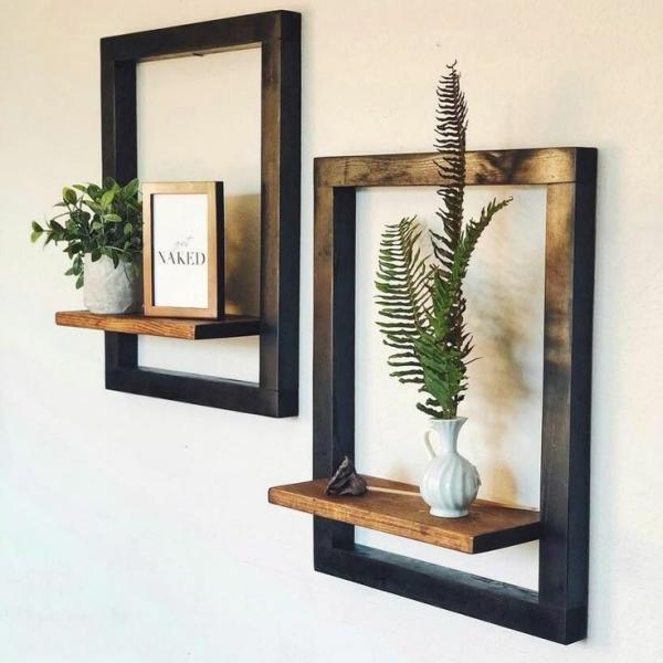 Framed Minimal Wall Shelf – 1 Pc Modern Wooden Display Rack