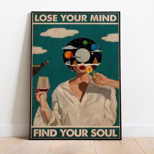 Lose Your Mind Find Your Soul Vintage Poster Wall Mate, Vintage Music-Inspired Wall Art, Retro Poster Print
