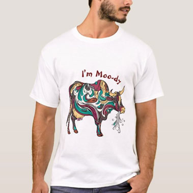 I’m Moo-dy - Funny T-Shirt with Cow Milk