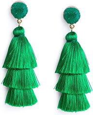 Bohemian Boho Tassel Earrings Green