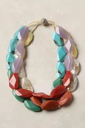 Fashion Multi Color Resin Stone Necklace
