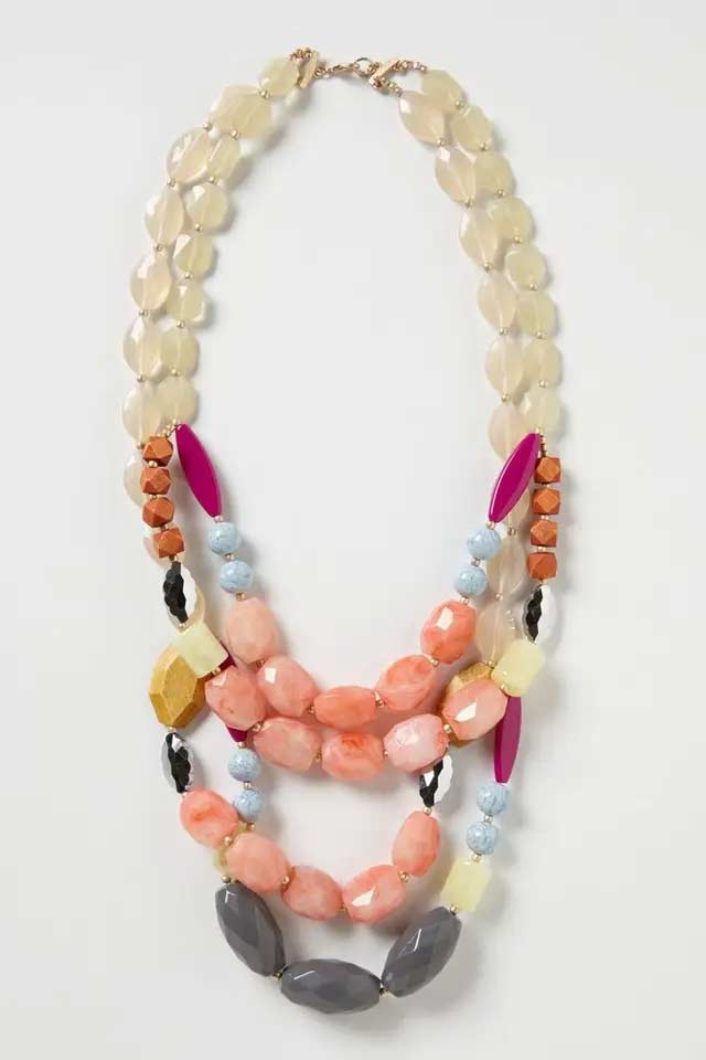 Multi Color Party Resin Stone Necklace