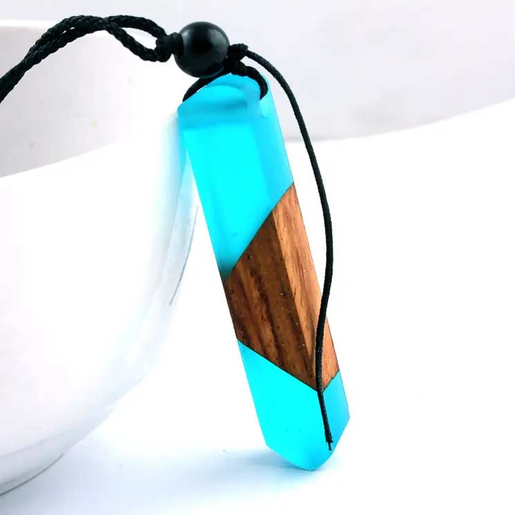 Wooden Crystal Night Glowing Necklace