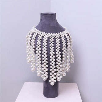 Handmade Ball Braided pearl Choker Collar Necklace