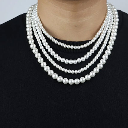 Hiphop Fashion Collarbone Pearl Necklace