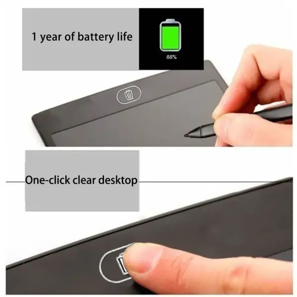 Digital LCD Writing Drawing Pad - 8.5" Tablet Erasable E-writer, Office Writing Board, Doodle Board