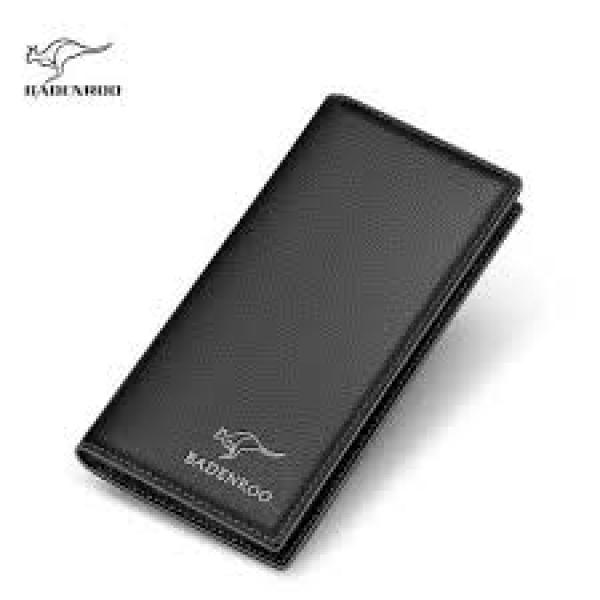 Modern Stylish Kangaroo Black Artificial Leather Long Wallet for Men Durable Money Bag