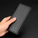 Modern Stylish Kangaroo Black Artificial Leather Long Wallet for Men Durable Money Bag