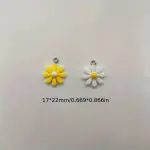 50pcs Sunflower and Daisy Charms for DIY Jewelry Earrings Pendant Necklace Making - 17x22mm