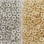 200 Pcs 6mm Snowflake Gold/Silver Plated CCB Spacer Loose Beads DIY Set Box For Bracelet Necklace Jewelry Accessories